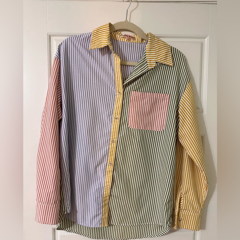 Colorful Striped Button Down Shirt